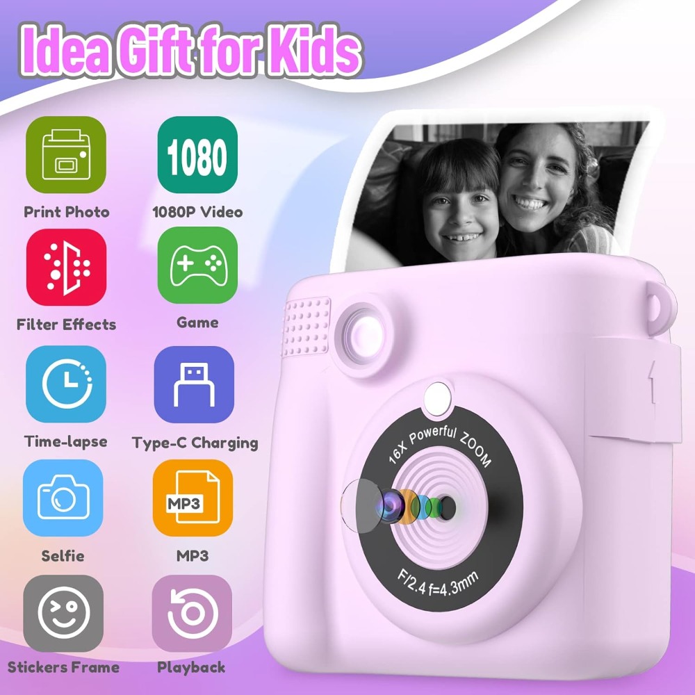 Instant Print Camera for Kids, - đánh giá và giá Kids Toys Videos