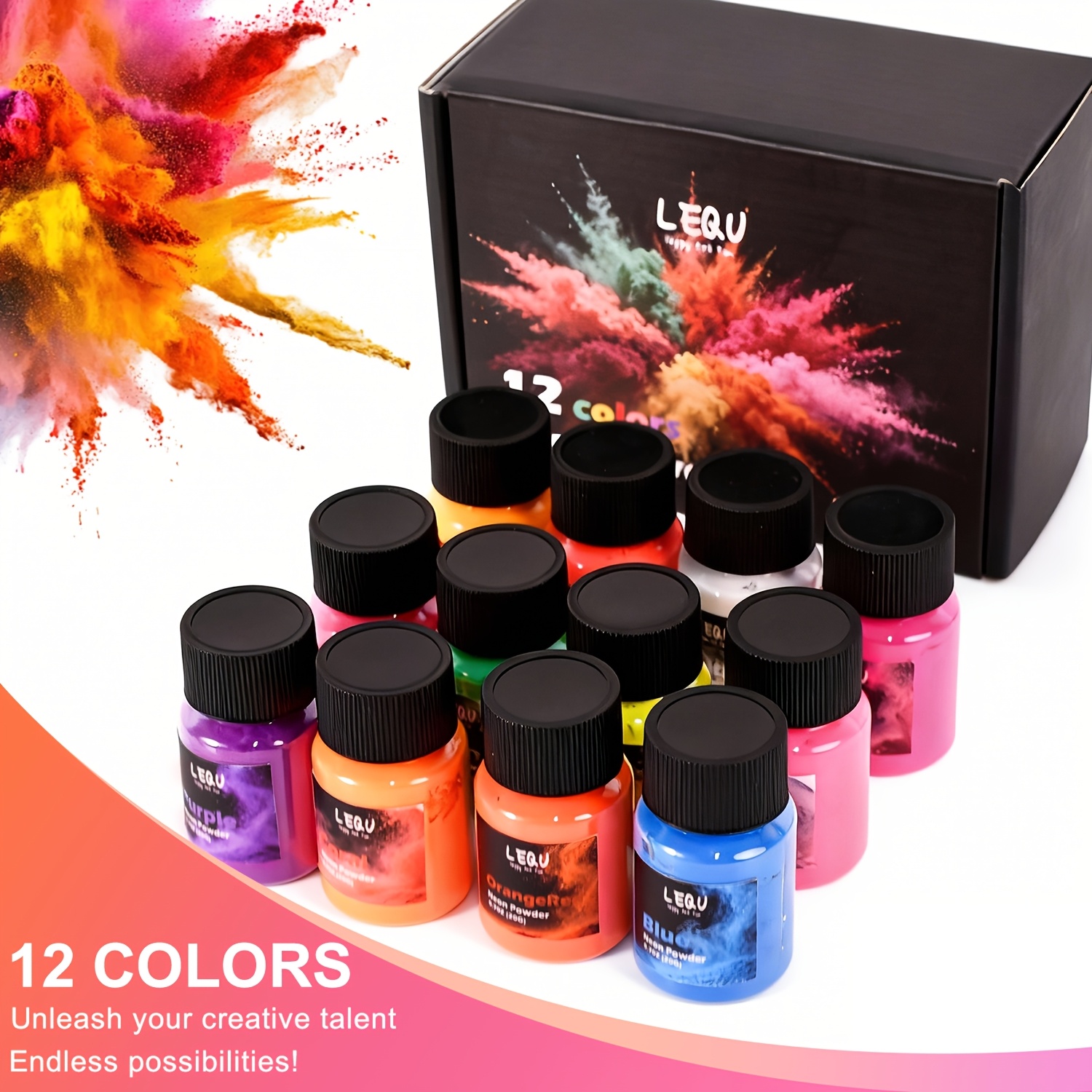 LEQU 12Colors Neon Fluorescent - đánh giá và giá Slime Making Kit