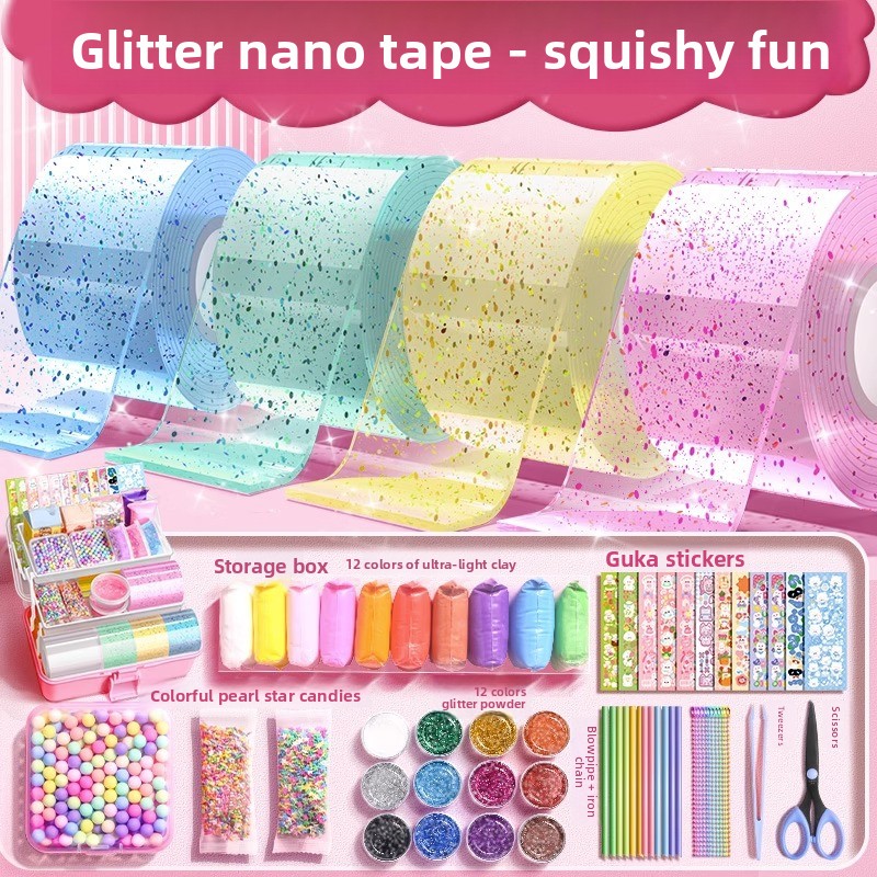 Glitter Nano Glue Set Bubble B - đánh giá và giá Slime Making Kit