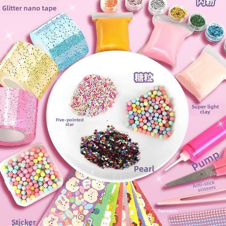 Glitter Nano Glue Set Bubble B - đánh giá và giá Slime Making Kit